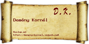 Demény Kornél névjegykártya