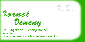 kornel demeny business card