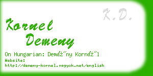 kornel demeny business card